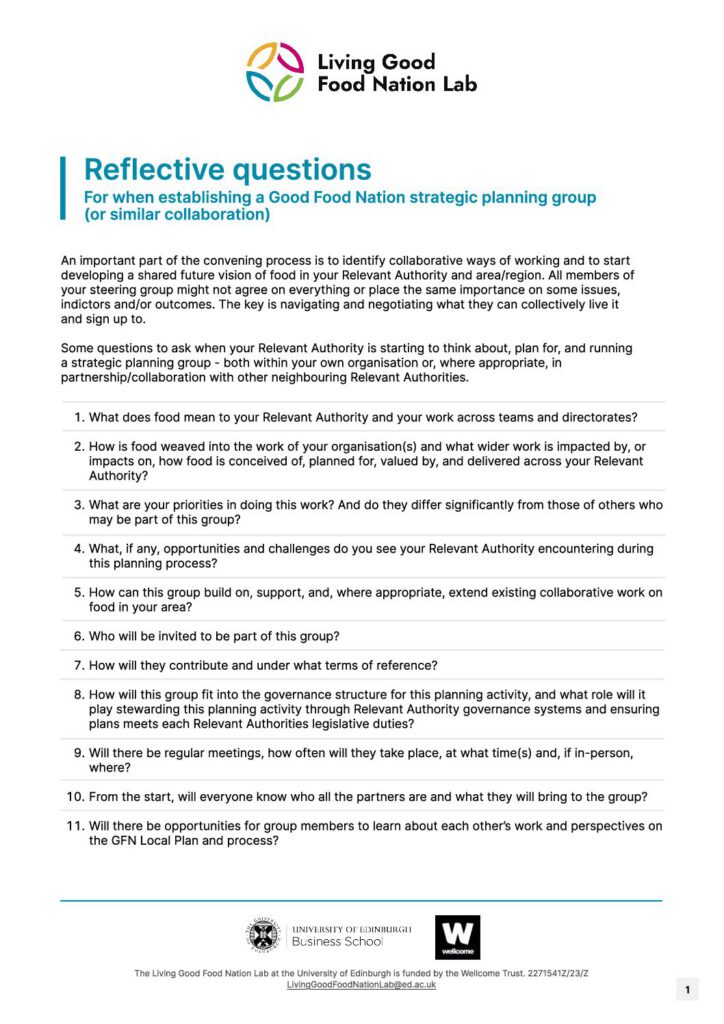 Preview of Reflective Questions - Strategic Planning Group